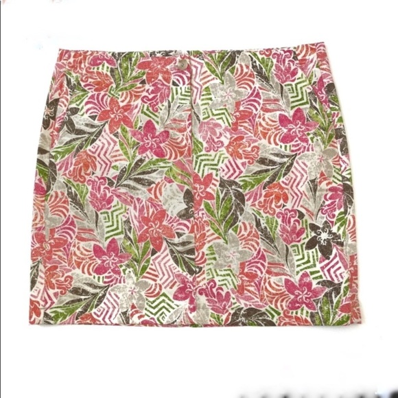 J Jill Live In Chino Floral Tropical Pencil Skirt - Picture 1 of 6